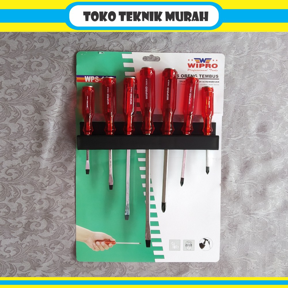 Obeng Set 7 pcs (Tembus) 161 WIPRO / Obeng Besar