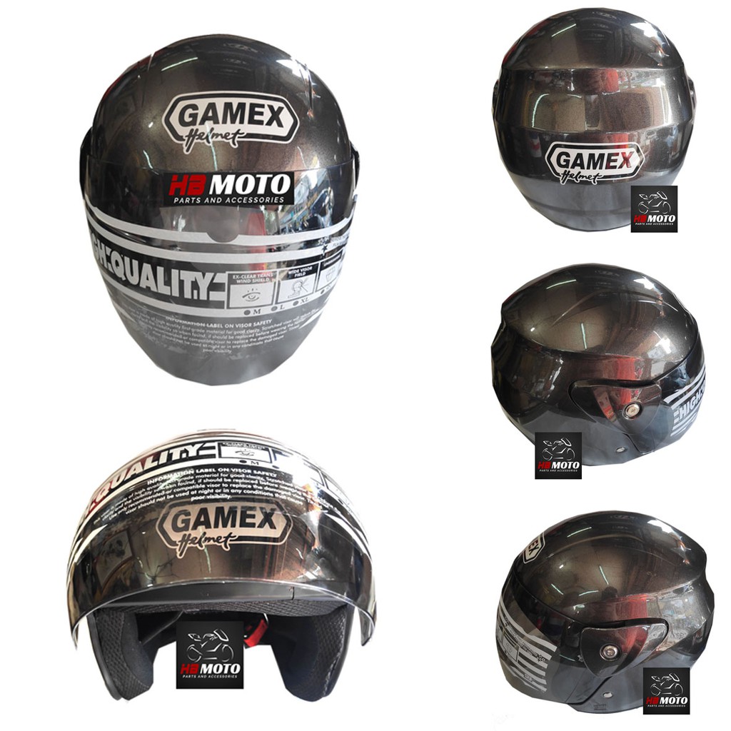 Helm Gamex Dark Silver GMX1DARKSILVER / Helm SNI / Helm Half Face / Helm Baru / Helm Dewasa
