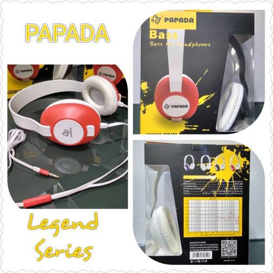 Headset handsfree earphone HEADPHONE BANDO PAPADA D1 LEGEND SUARA BASS