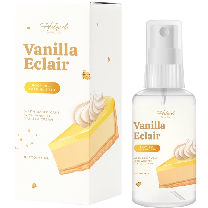 [+1GIFT] READY!! Holigrels body mist parfume VANILLA ECLAIR POPCORN HOLIGREL KALA BODYMIST-Vanilla Eclair