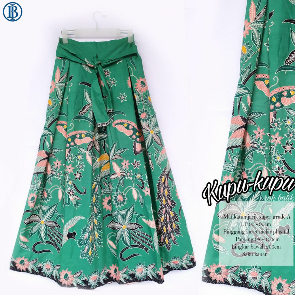 ROK BATIK ORI EXLUSIVE / ROK PAYUNG BATIK / ROK BATIK UNGGUL JAYA / BAWAHAN BATIK WANITA MODERN-Kupu - Kupu