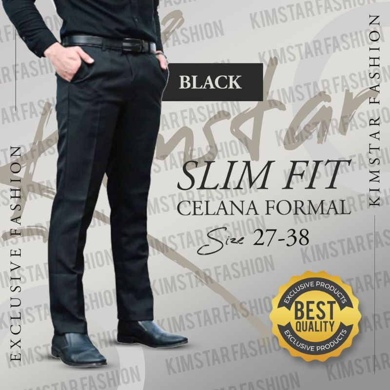 Celana Bahan Slimfit Semi Woll Premium Distro Pria Dewasa Celana Kantor Premium Tebal Ukuran Standar dan Jumbo