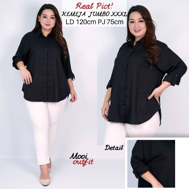 Mooi Outfit - Kemeja Oversize Wanita / Kemeja Wanita Jumbo Ld 120 Ld 130