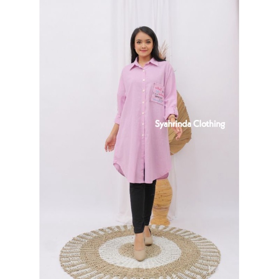 Tunik Kemeja Katun Linen Import