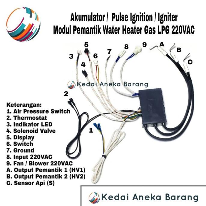 Module Modul Ignition Igniter Pemantik Gas Lpg Water Heater 220V Ac