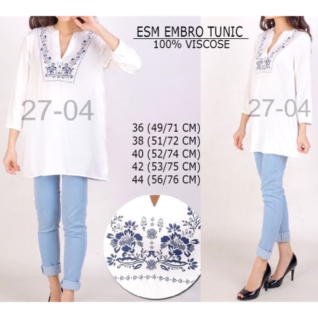 Kemeja / tunik wanita warna putih branded ESMARA original formal kantor kerja cantik