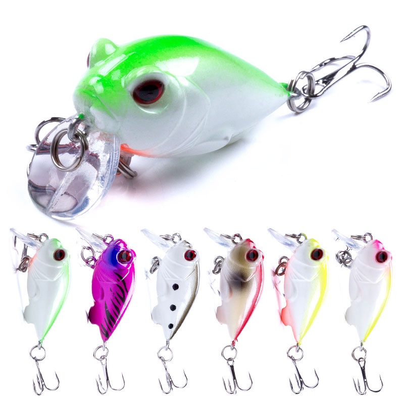 HENGJIA 6PCS Fishing Lure wobbler Mini Topwater Crankbait 4cm 5.2g Artificial Hard Bait Floating Fishing Lures bass