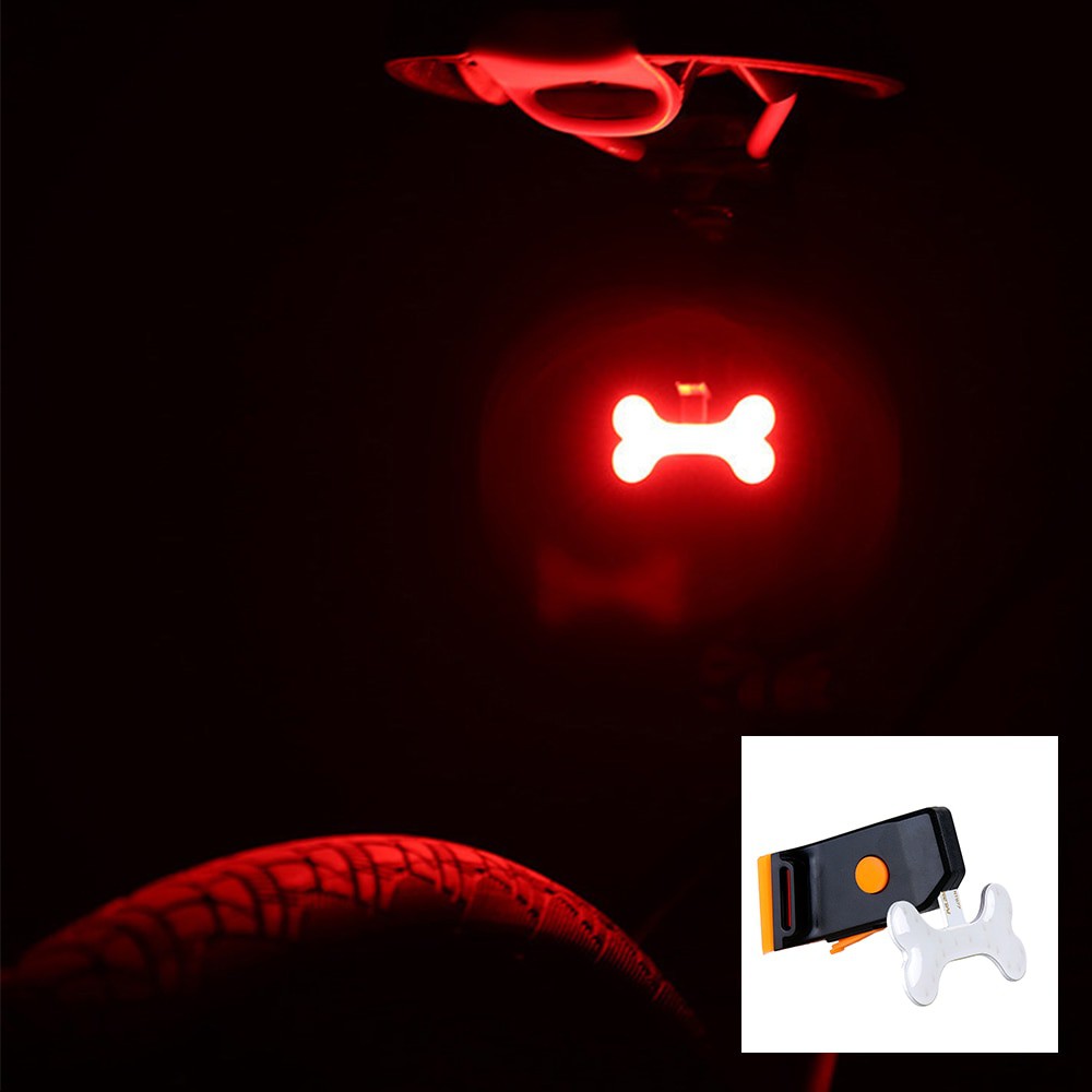 Zacro Lampu Sepeda Tail Light LED Bicycle Bone USB Charging - ZHA0097 - Black