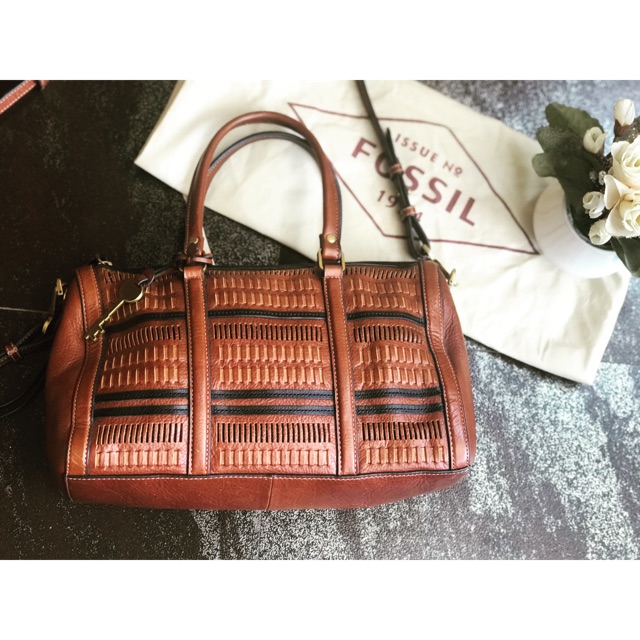 Tas Fossil Kendal Satchel Anyam
