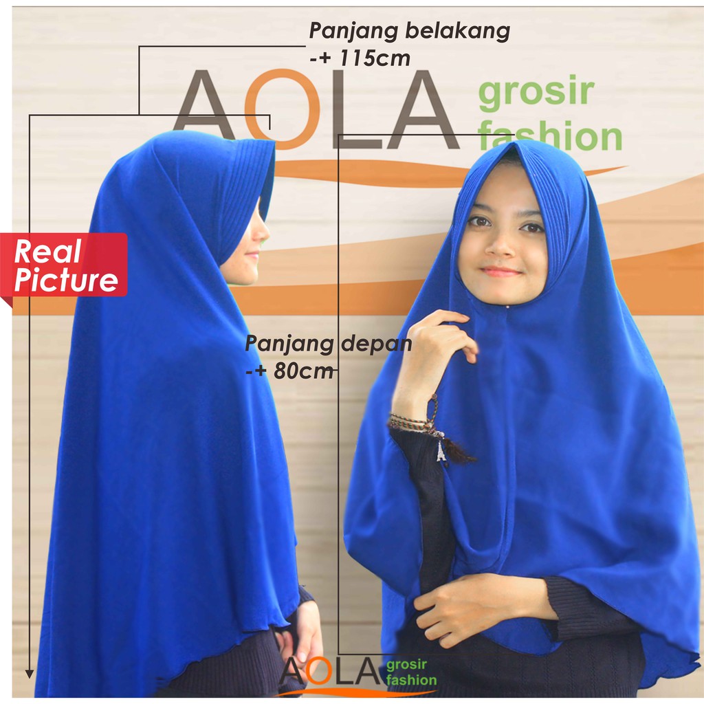  Jilbab Khimar jumbo syari simple pet antem 80 x 115 Jilbab 