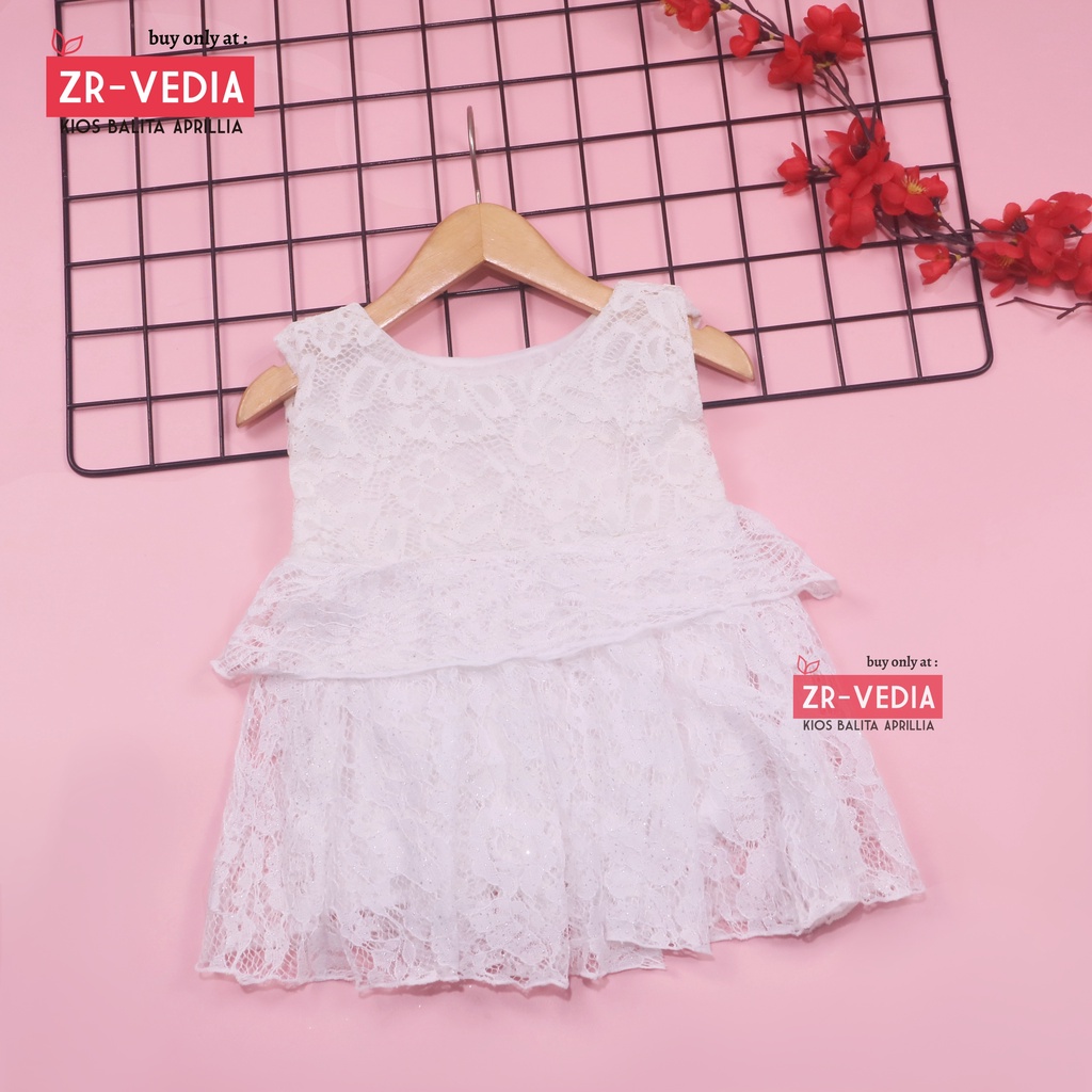 Dress Inara Bayi 3-12 Bulan / Dres Brukat Anak Perempuan Kondangan Baju Kensi Premium Gaun Pesta Murah