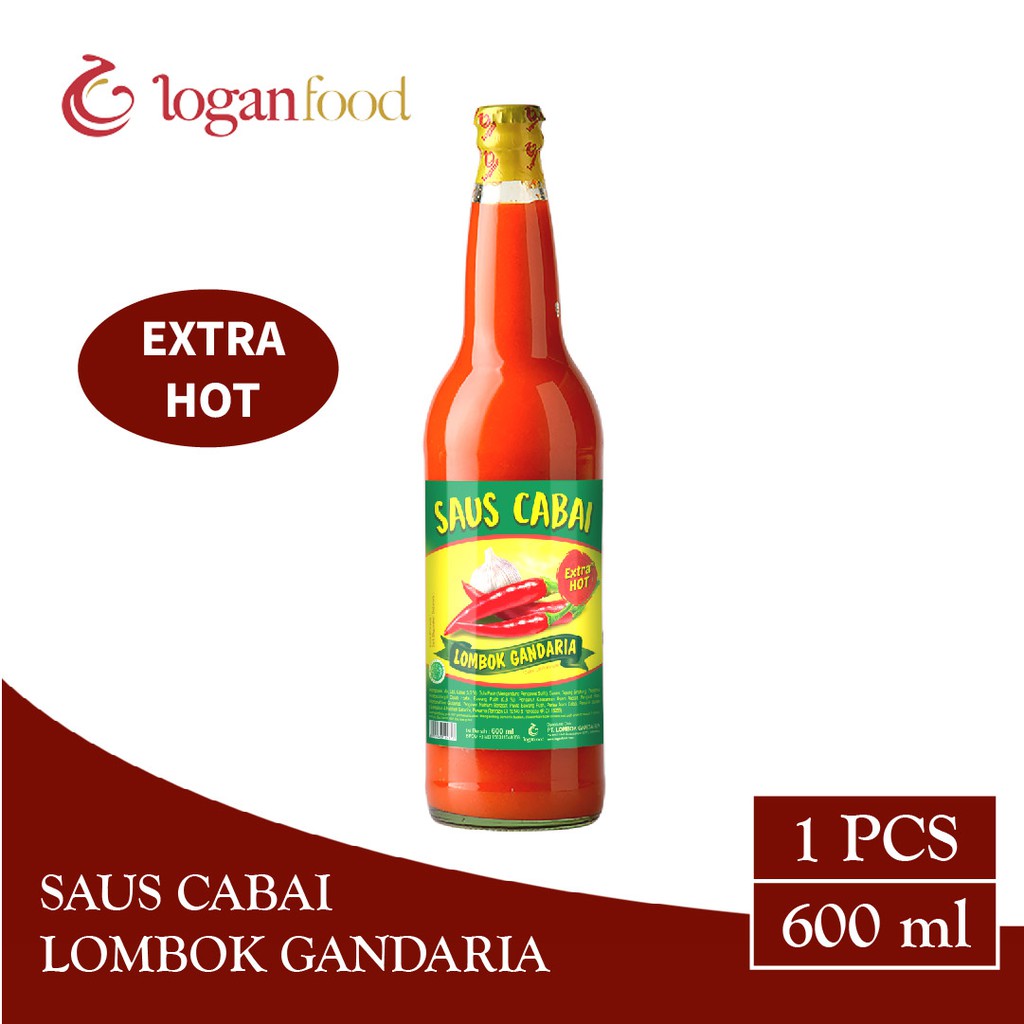 Lombok Gandaria  Saus Cabai Extra Hot Botol Kaca 600 ml 
