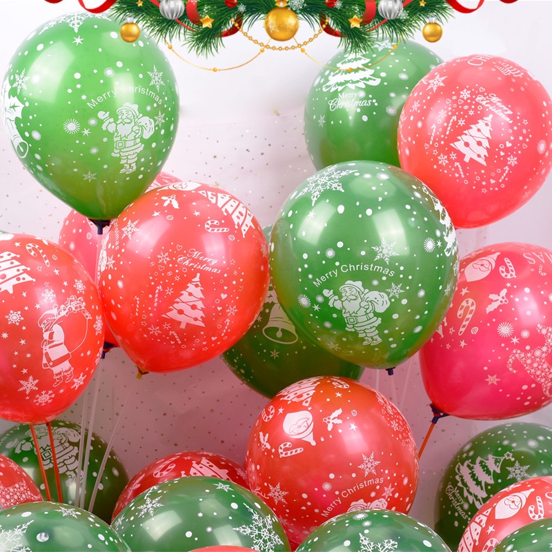 [ 10Pcs 10Inch Christmas Latex Balloons Decoration for Home Party Shopping Mall Hotel Holiday Background ]