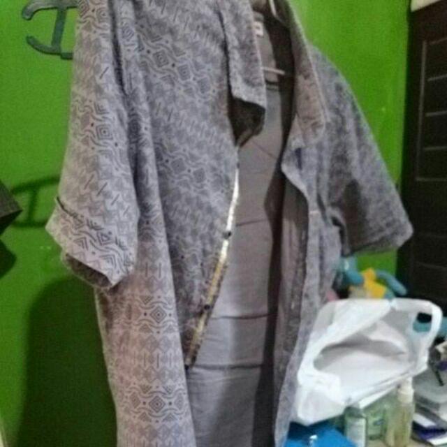 Promo!!! Sarimbit Pasangan Keluarga Gamis Long Dress Batik 1089 Tosca Big Size