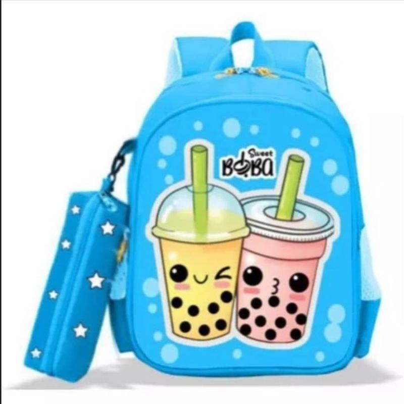 FF_Tas Anak Sekolah Ransel Backpack Cowok Cewek Simple Paud Dan TK Perempuan Kanvas FKT 5929