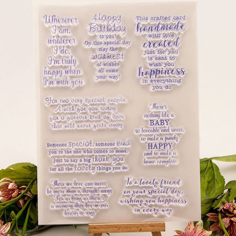 

LIVI Blessing Quotes Silicone Clear Seal DIY Scrapbooking Embossing Photo Album Decorative Paper