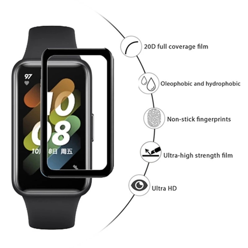 Pelindung Layar Tempered Glass 3D Curved Edge HD Anti Gores Untuk Huawei Band 7