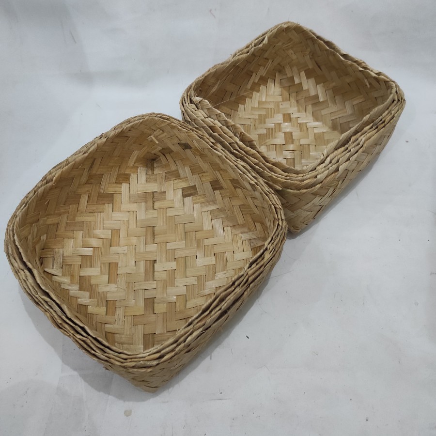 Kotak besek hampers bakul anyam anyaman bambu kecil 5 set