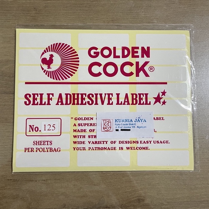 

GOLDEN COCK Label No. 125 - Self Adhesive Label 125 - Sticker