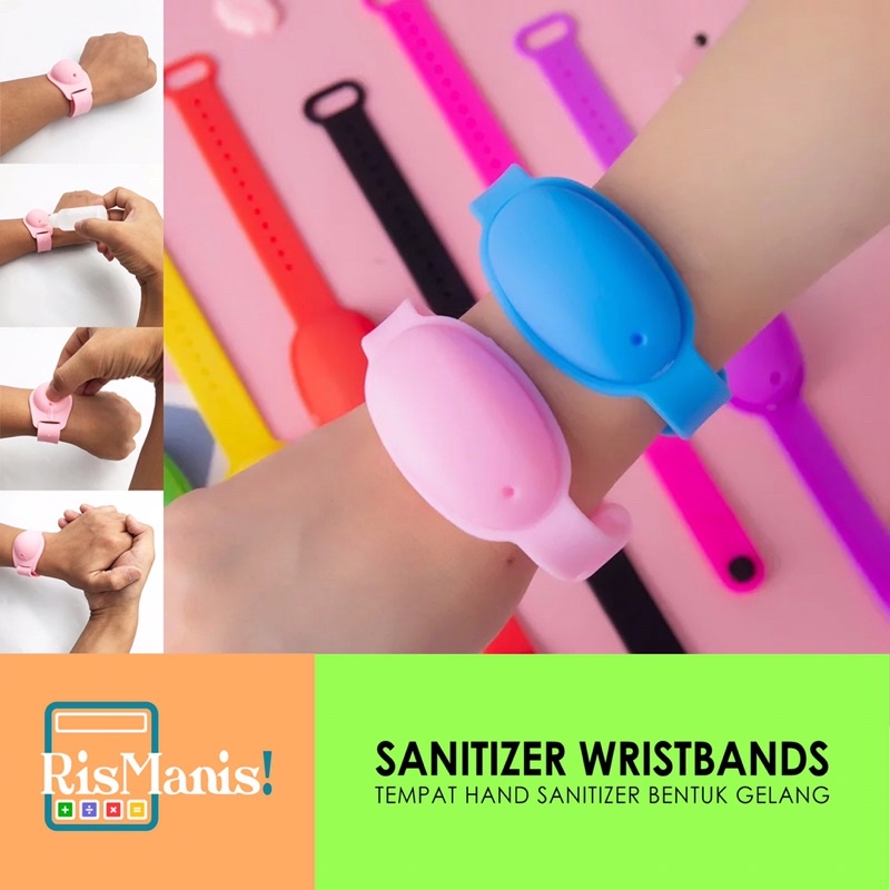 HAND SANITIZER WRISTBANDS - Gelang Portable Tempat Antiseptic Bahan Silikon Praktis Lembut Nyaman