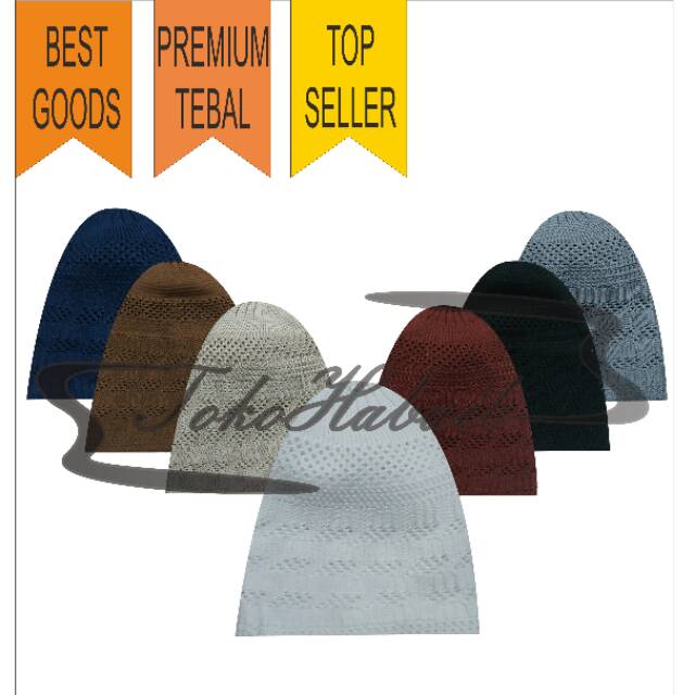 HOT PROMO! POKOKNYA GANTENG PECI NANAS RAJUT POLOS DEWASA HAJI MURAH MERCAN PUTIH HITAM MOTIF ANAK