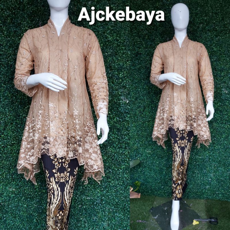 kebaya/Kebaya Kartini Tunik/ Tunik tulle / Kebaya Modern/Kebaya Busui/Set Kebaya Tunik-3