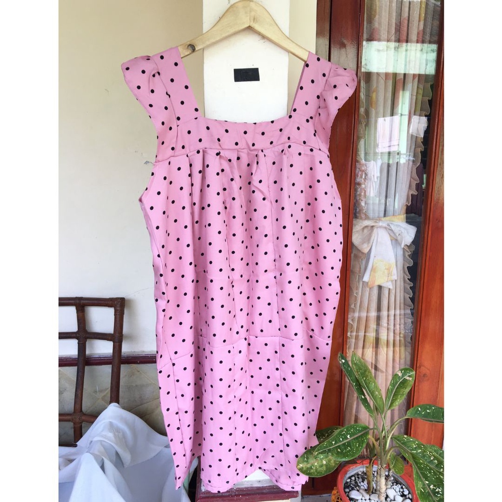 Daster Sambung Viral PART 2 - Daster Payung - Daster Perca - Daster Busui Rayon-polka pink yks