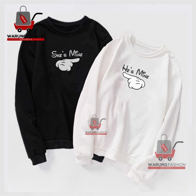 PROMO SWEATER HOODIE COUPLE HITAM PUTIH  DAY & NIGHT Fleece BIG SIZE S