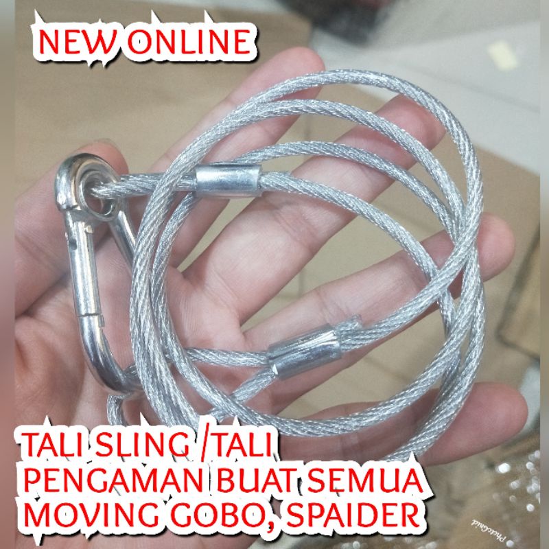 TALI SLING KECIL/TALI PENGAMAN BUAT MOVING GOBO, SPAIDER, LIGHTING LAIN PANJANG 80CM