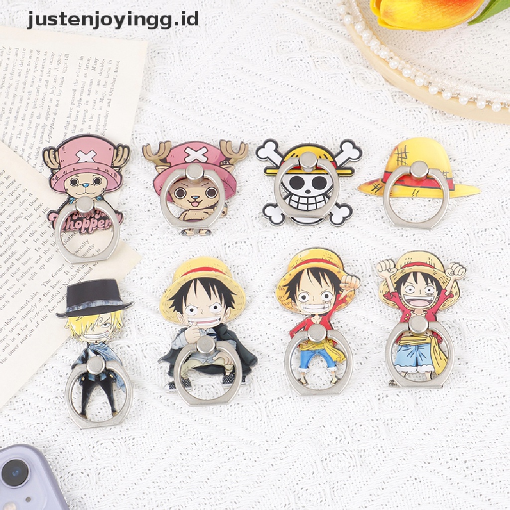 // justenjoyingg.id // One Piece Luffy Chopper Finger Ring Acryli Mobile Phone Holder Phone Ring Stand ~