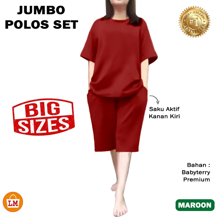 TERBARU Setelan Santai Hot Pants Celana Pendek Wanita Polos SIZE JUMBO LMS 23243 23247