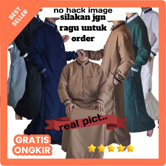 jubah pria manset- koko jubah pria muslim,jubah pria dewasa, gamis pria dewasa-fashion muslim-baju koko lengan panjang-jubah termurah-jubah alharomain-baju jubah muslim-5