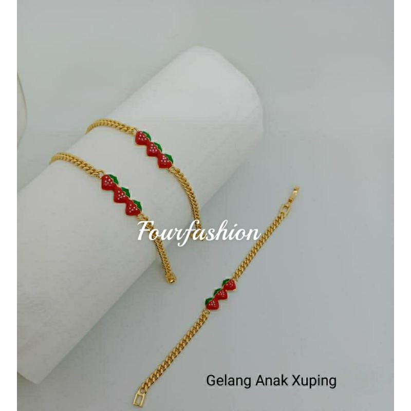 Fourfashion Gelang Anak Xuping stroberi 3 Merah