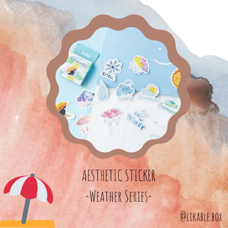 Aesthetic Stiker Weather untuk Scrapbook / Diary / Jurnal / Dekorasi / DIY