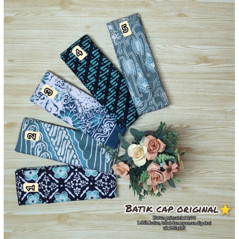 Batik cap handmade (kain batik Pekalongan) warna tosca
