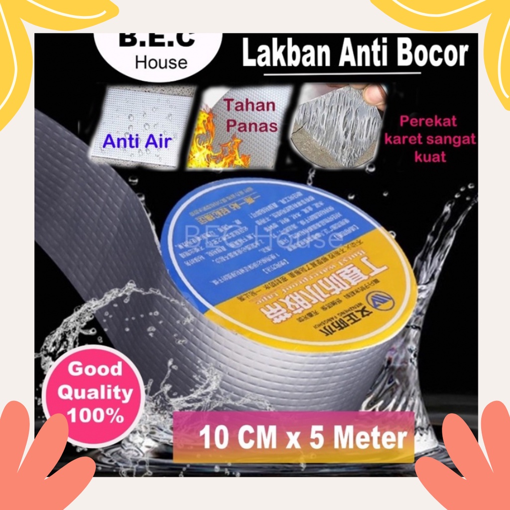 Lakban Anti Bocor Lem Anti Air Aluminium Foil Butyl Super Waterproof Tape Tambal Silver