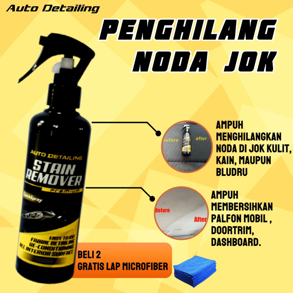 Pembersih Jok Mobil Penghilang Noda Kotoran Kulit Plastik Plafon Brudru Stain Remover