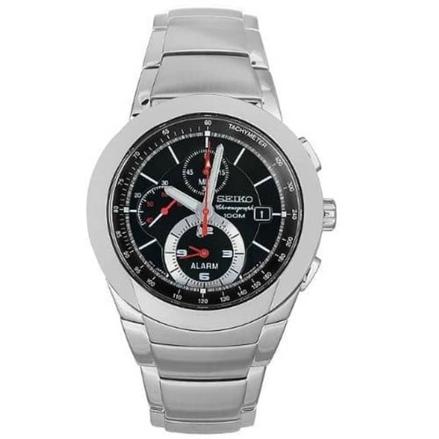 Jam Tangan Pria SEIKO SNAB33 Chronograph Quartz Alarm Tachymeter Watch Original SNAB33P1