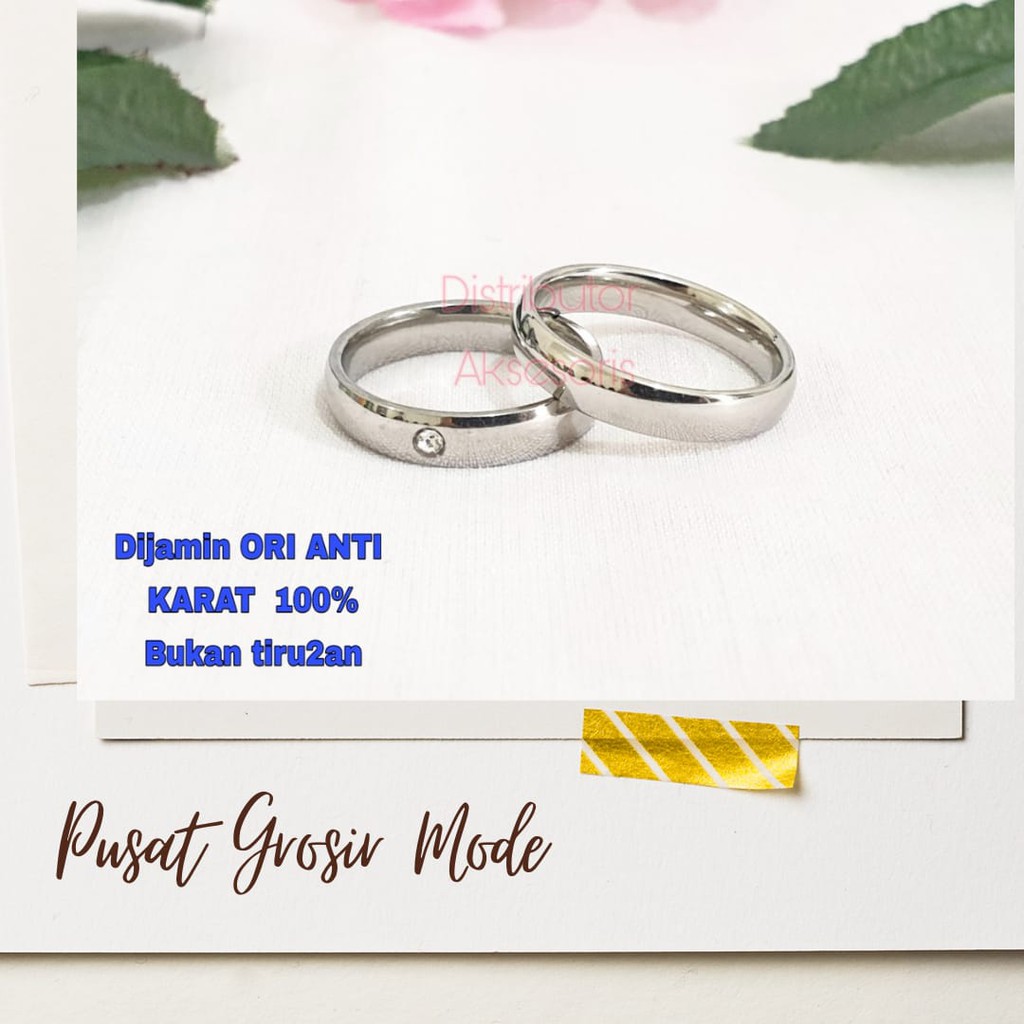 Cincin Couple Titanium ANTI KARAT SELAMANYA PGM CT61