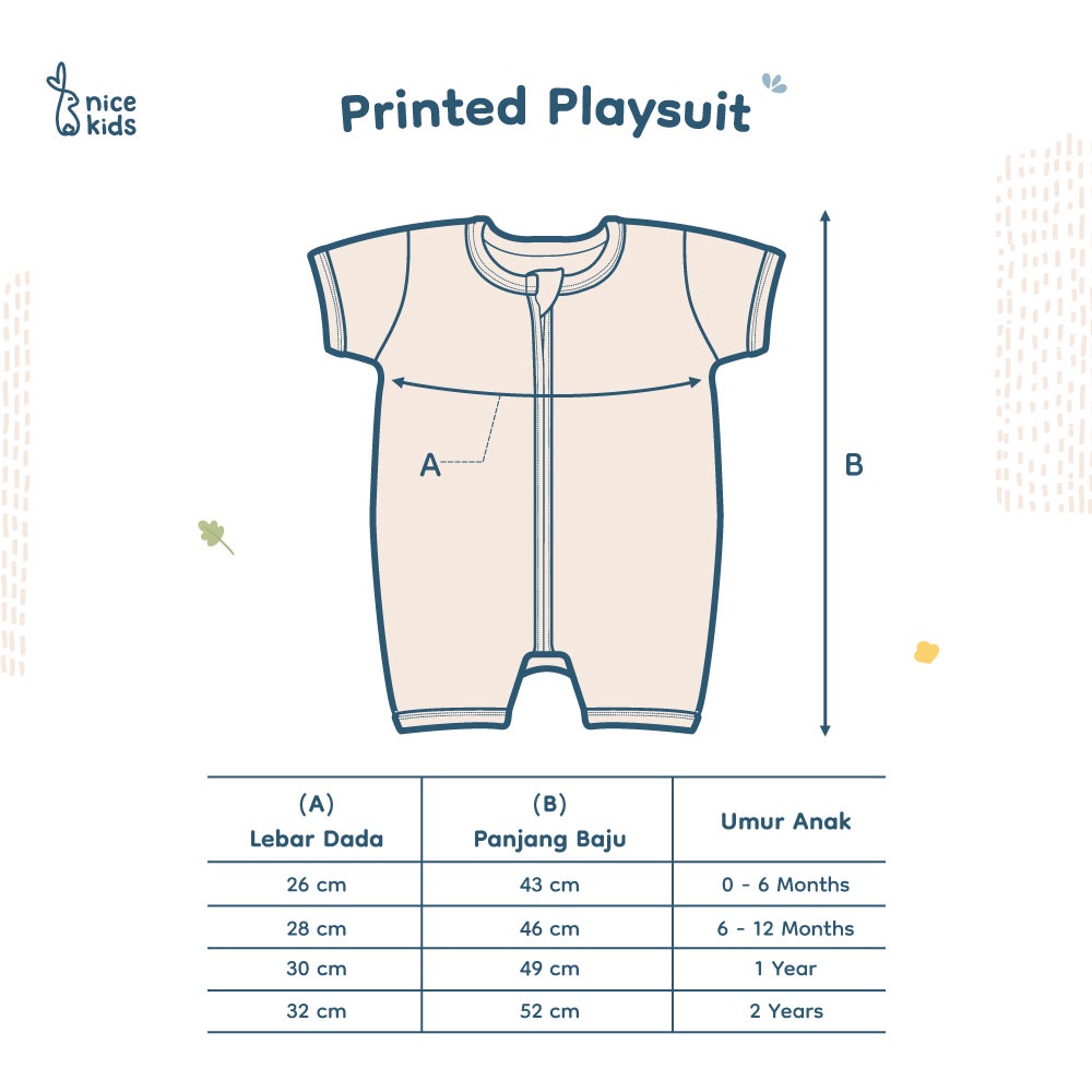 Nice Kids - Printed Playsuit (Jumper Bayi 0-2 Tahun)