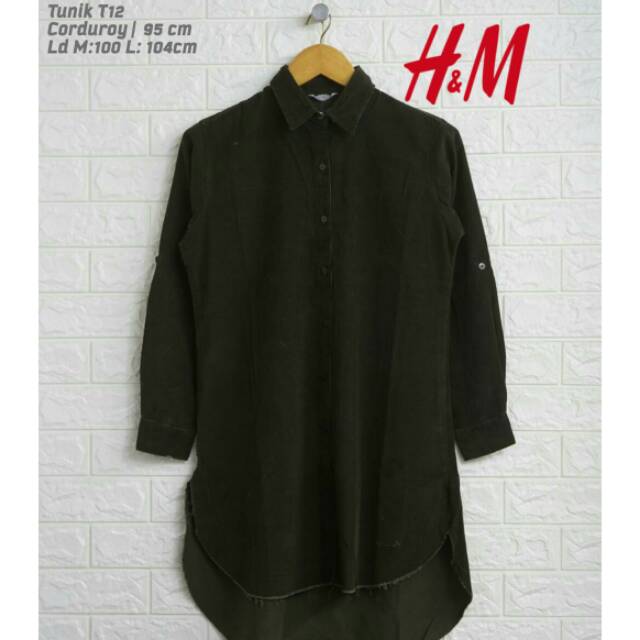 H&m army tunik corduroy