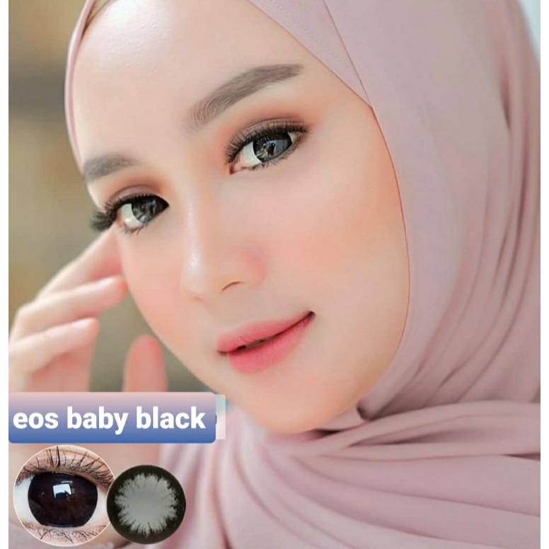 SOFTLENS EOS BABY BLACK HITAM NORMAL MINUS s.d 10.00 Softlen Minus Tinggi Dia.15mm Made In Korea