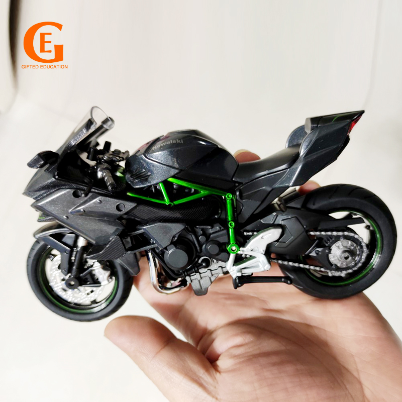 Miniatur Diecast Motor Kawasaki Ninja H2R H2R Skala 1 / 12 Bahan Alloy Warna Hitam Untuk Koleksi