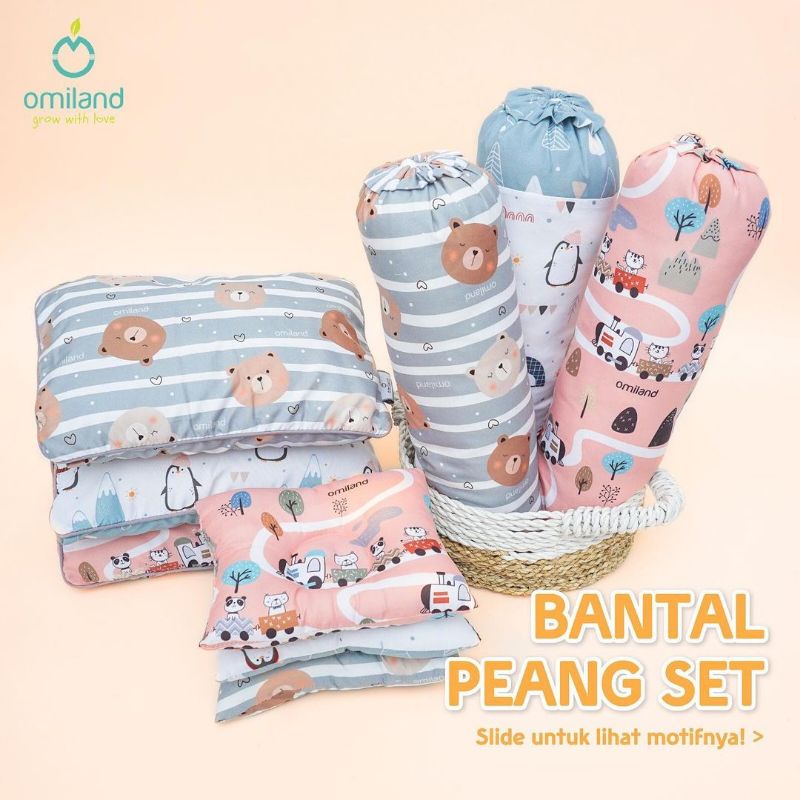 ♥BabyYank♥ Omiland Bantal Guling Bayi Set Peang Penguin  Bear Train Series - OB08071 OB13071 OB14071/72