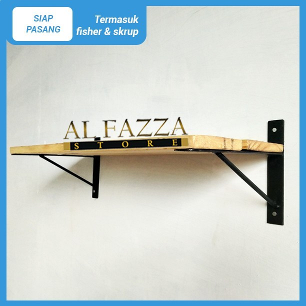 Rak Dinding Minimalis Vintage Ambalan Kayu / RAK AMBALAN BESI KAYU
