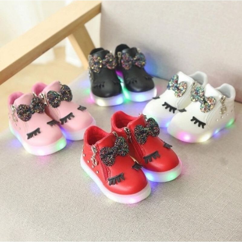 Sepatu Anak Perempuan Menyala Sneaker Anak DWink Lampu LED Size 21-30 Usia 1-4 Tahun