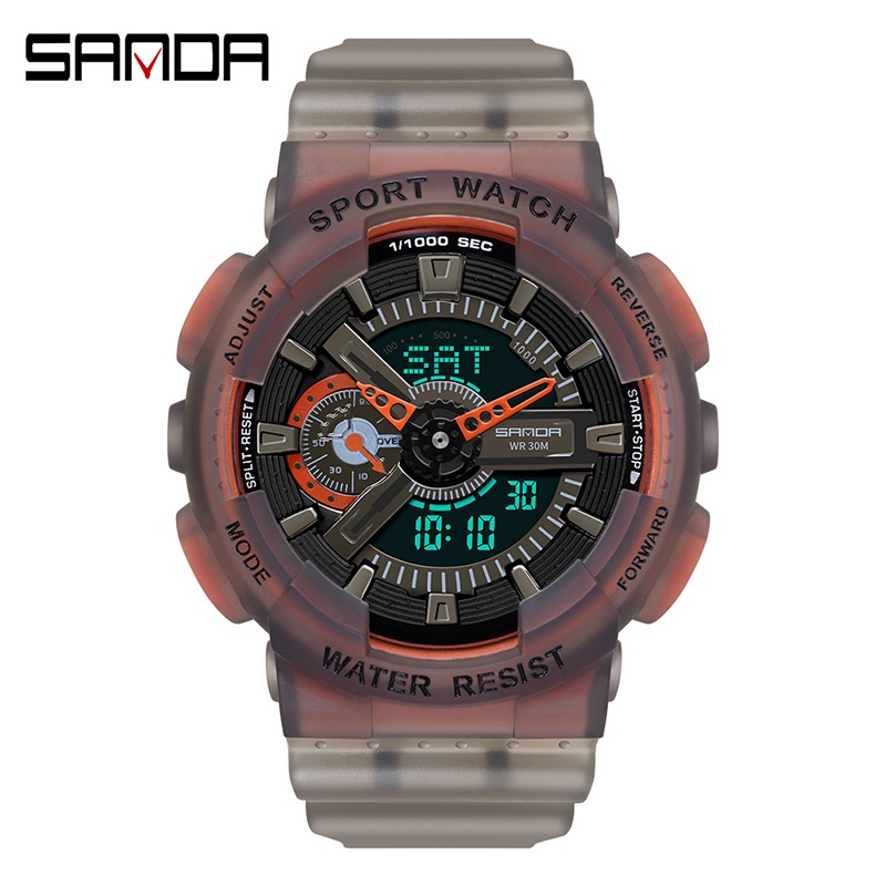 SANDA 3029 Jam Tangan Pria Digital Analog Tali Rubber Shockproof Anti Air WATCHKITE WKOS