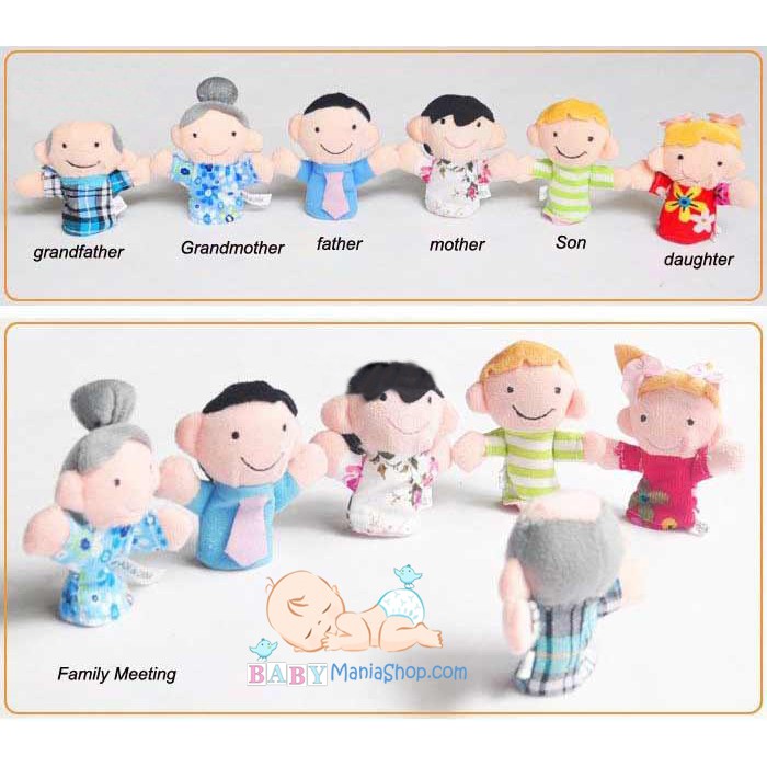 Boneka Jari Keluarga 6in1 Finger Puppets Family Story Time Telling Baby Cerita Bayi Mainan Anak Bayi