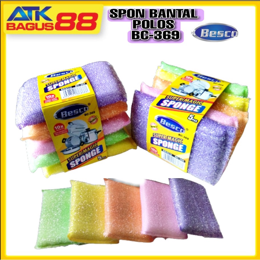 1bag SPON BANTAL POLOS ISI 5 PCS / SPON CUCI PIRING DAPUR