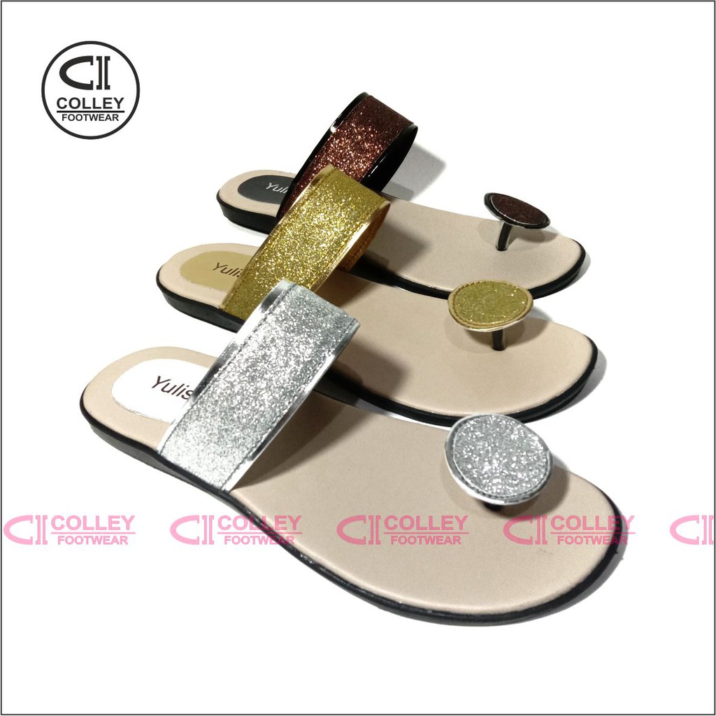 COD - SANDAL FLAT WANITA / JAMUR GLOSSY / SANTAI / GLOWING / FLT-SLW-032